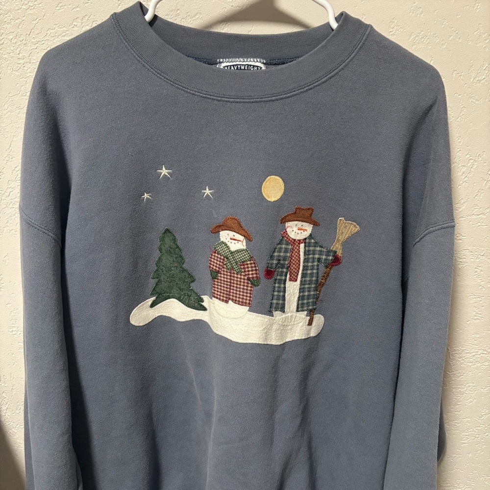 Vintage Lee XL Heavyweight Snowman Sweatshirt